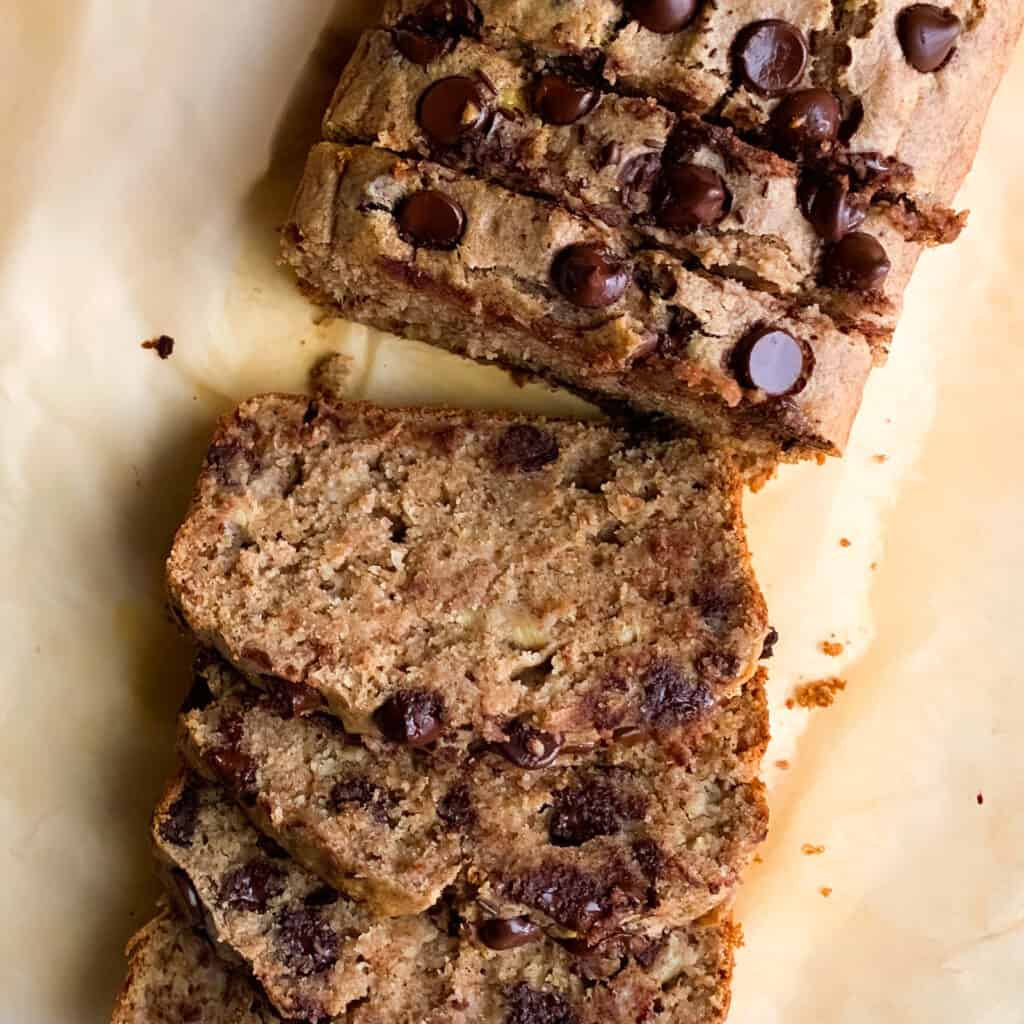 healthy blender chocolate chip banana bread