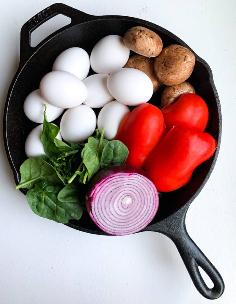 spinach mushroom and bacon frittata ingredients