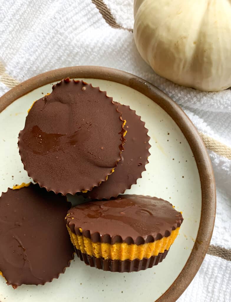 pumpkin protein peanut butter chocolate cups