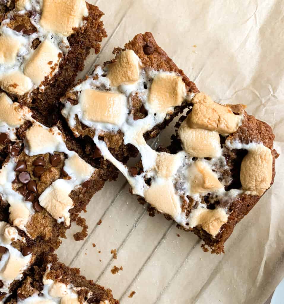 gooey gluten free smores blondies