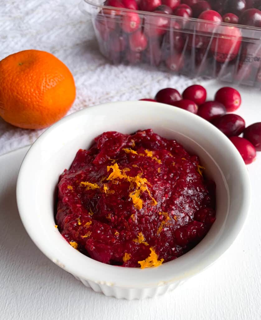 cranberry orange chia jam