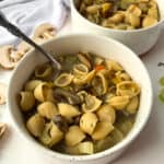 vegan mushroom and pasta soup