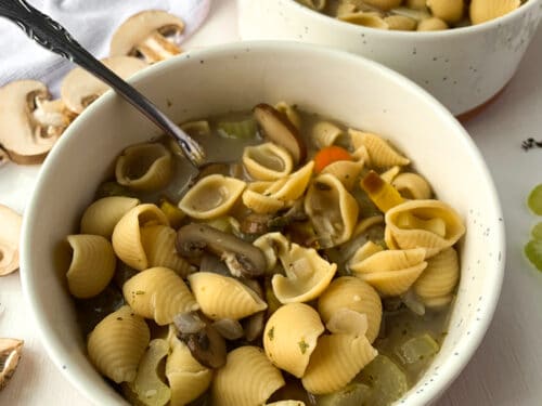 Vegan Mushroom and Pasta Soup - Naturally Being Nat