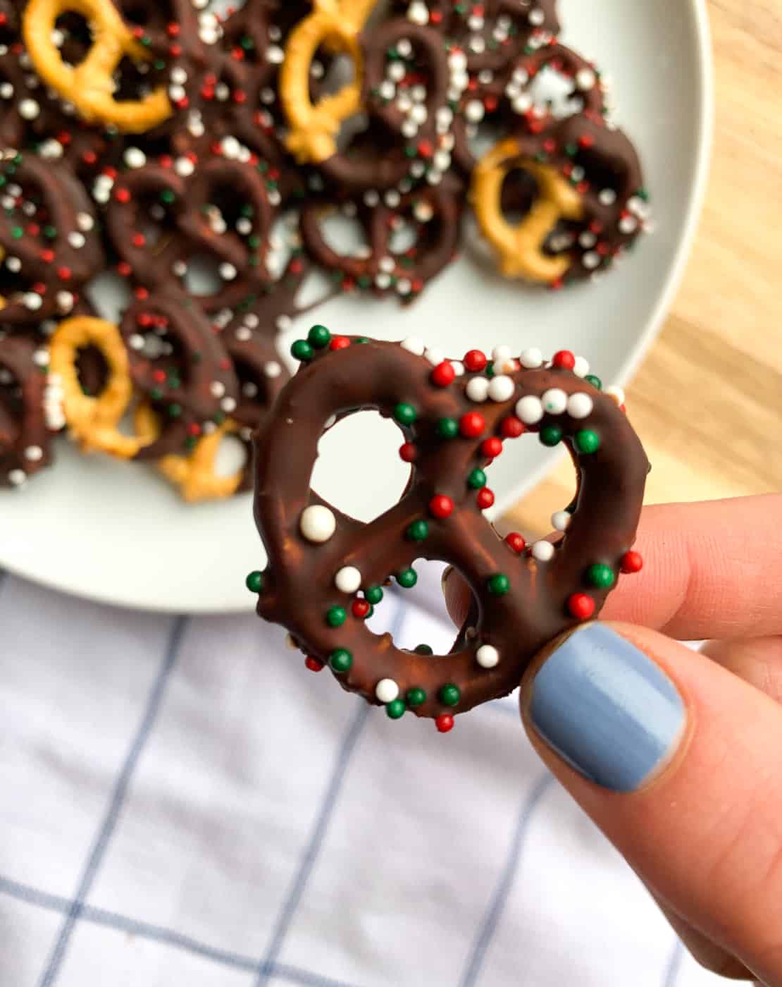peppermint chocolate covered pretzels