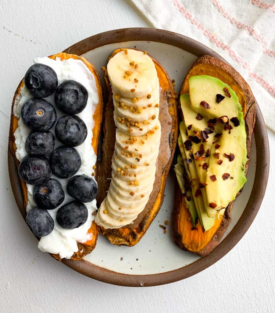 sweet potato toasts 3 ways