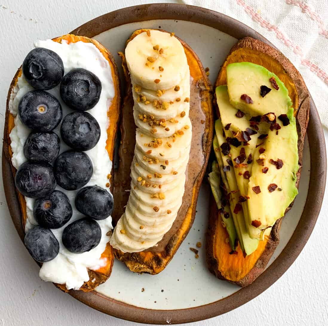 sweet potato toast 3 ways