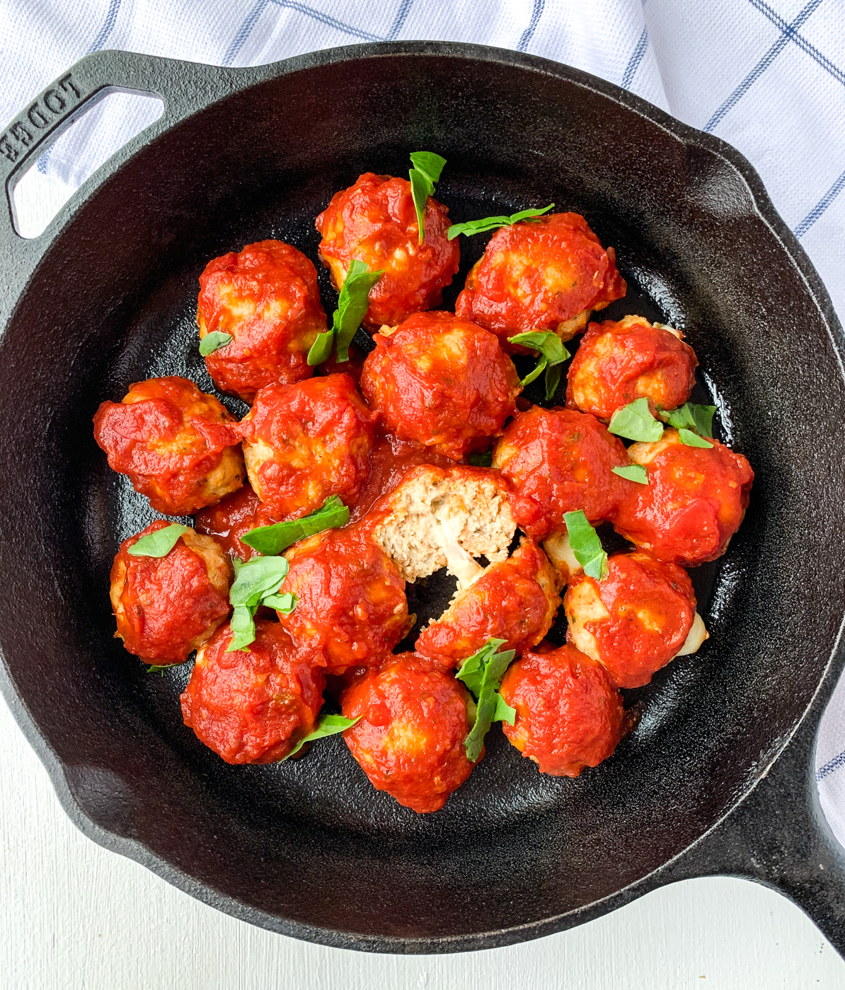 chicken parm stuffed meatballs