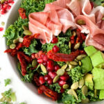 prosciutto and pomegranate kale salad