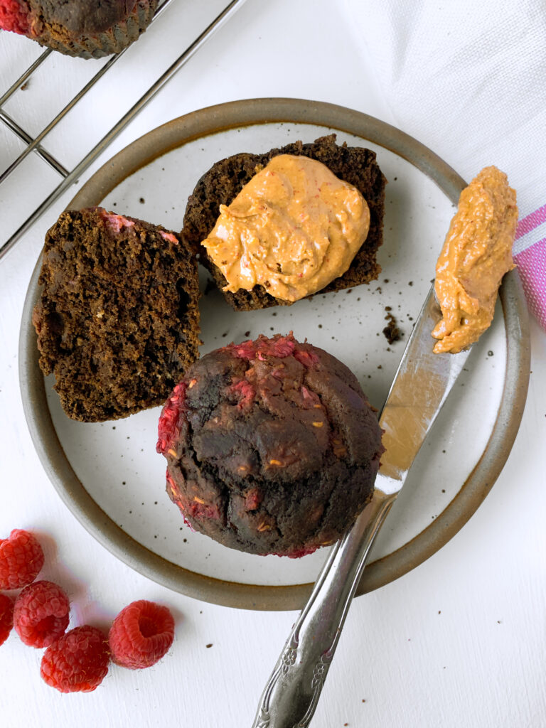 gluten free raspberry chocolate muffins