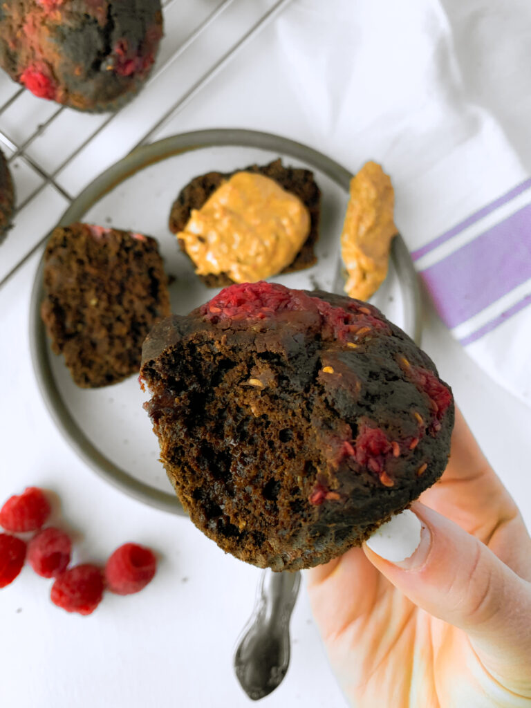 gluten free raspberry chocolate muffins