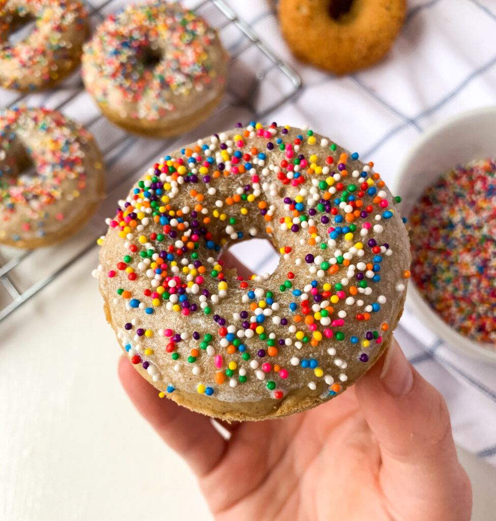 vegan funfetti cake donuts