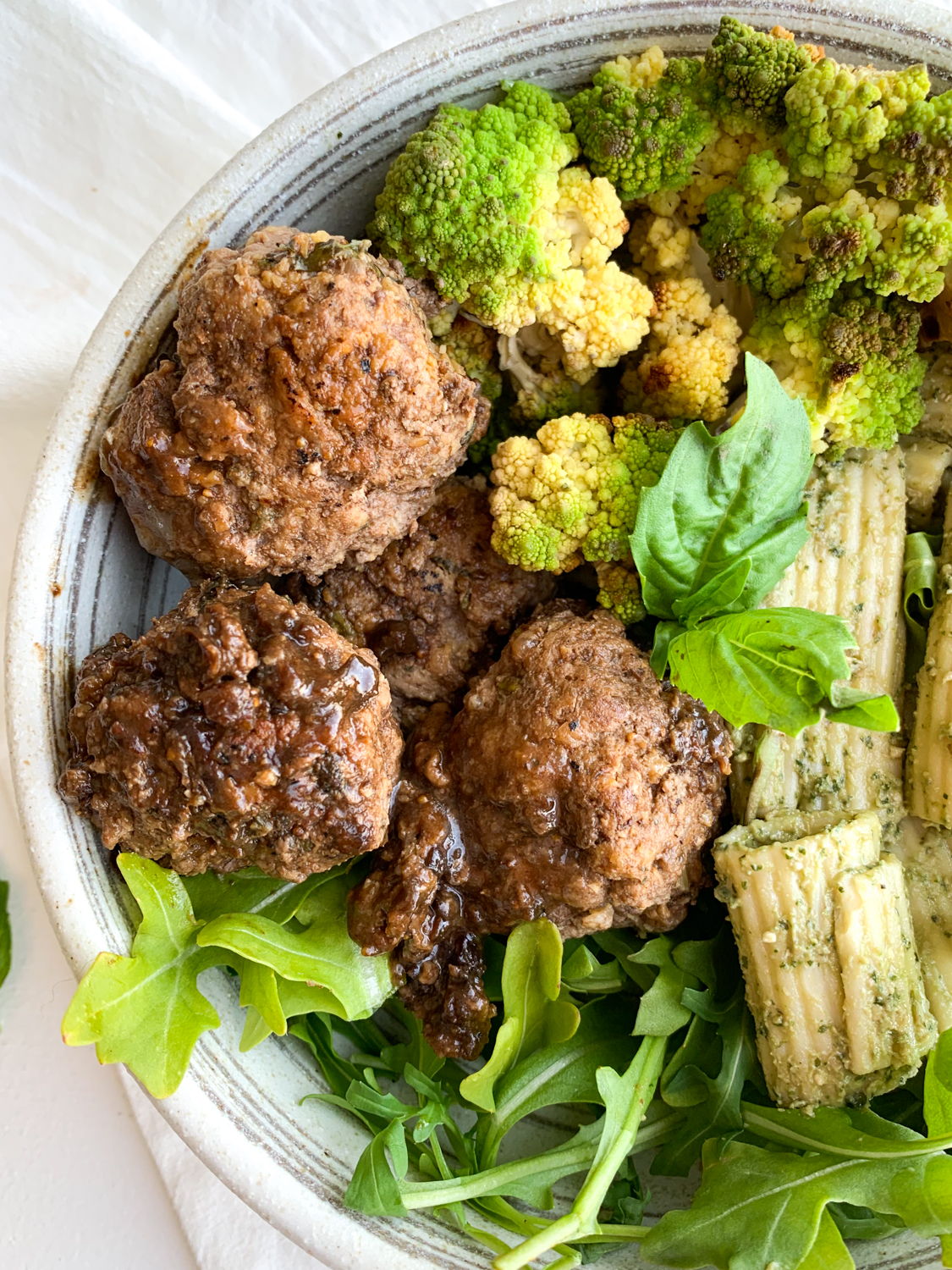 basil balsamic meatballs