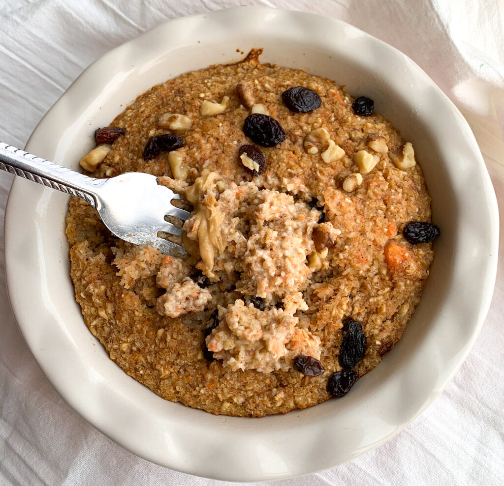 single serve carrot cake baked oatmeal