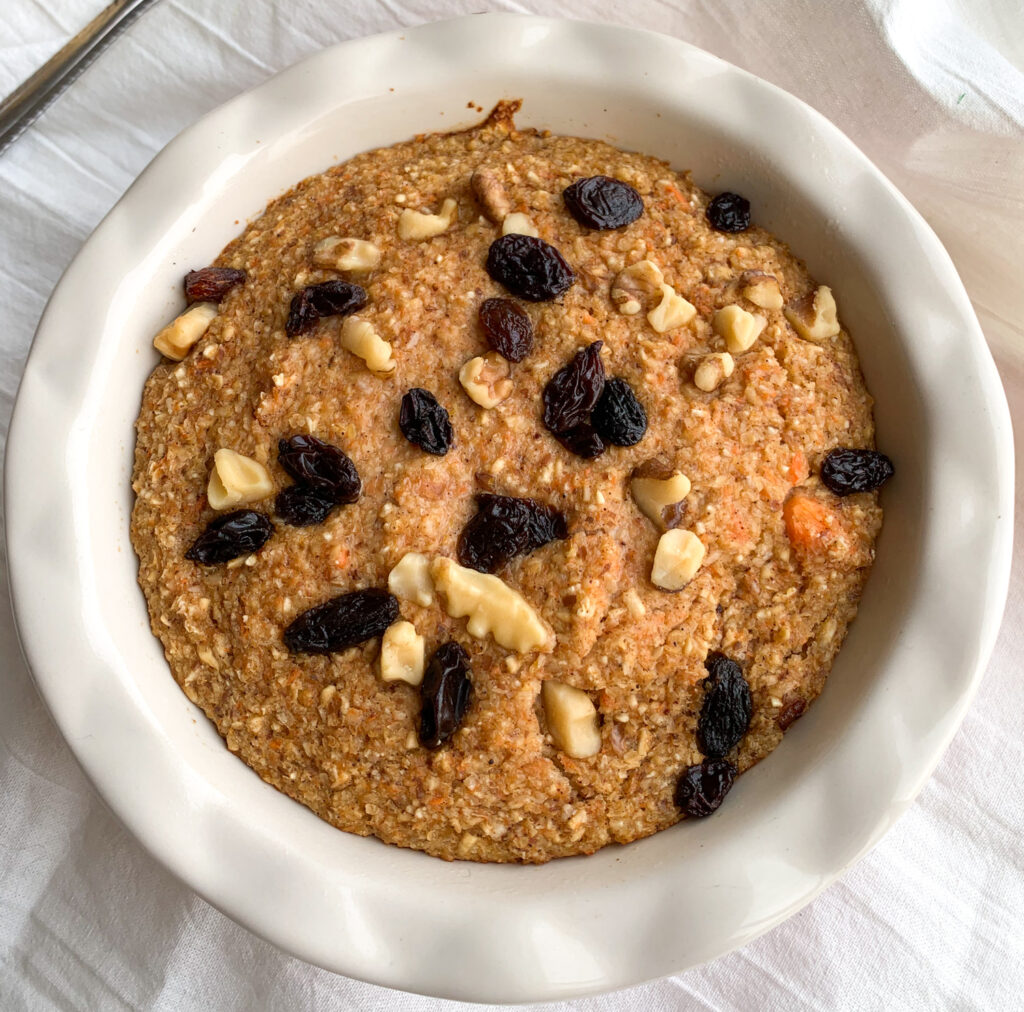 single serve carrot cake baked oatmeal