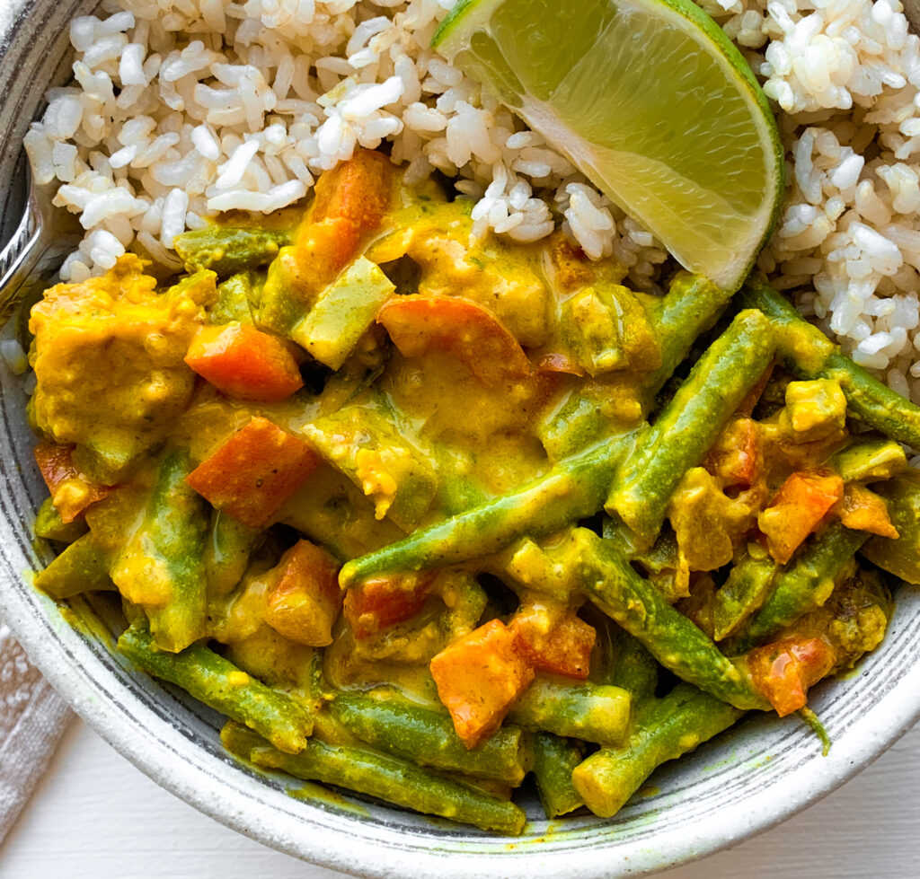 air fryer tofu coconut curry
