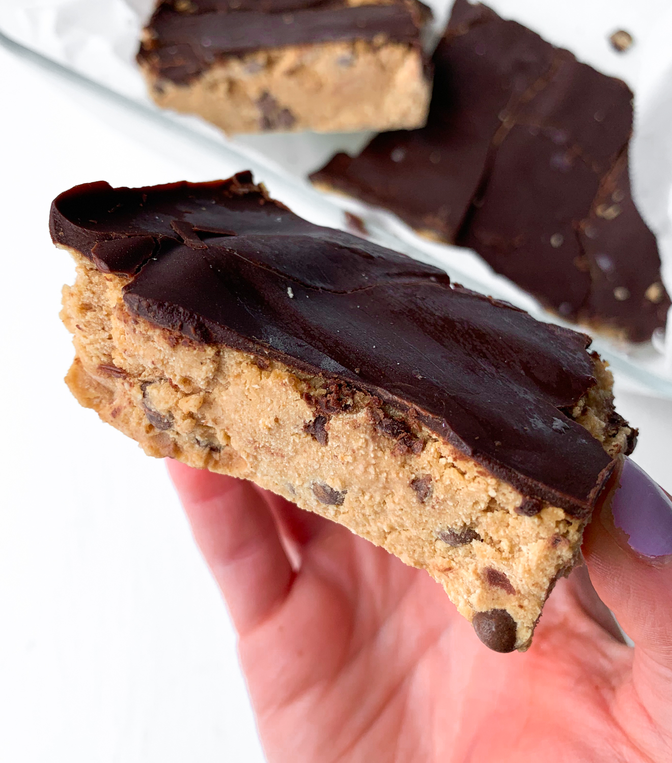 healthy no bake cookie dough bars