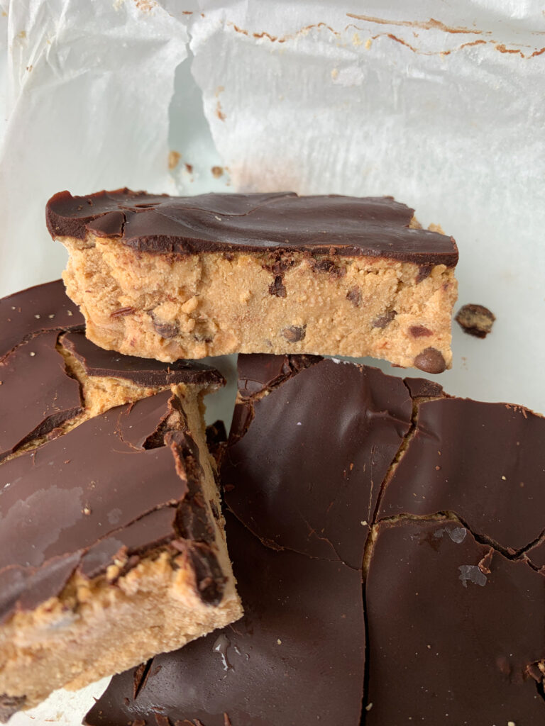 healthy no bake cookie dough bars