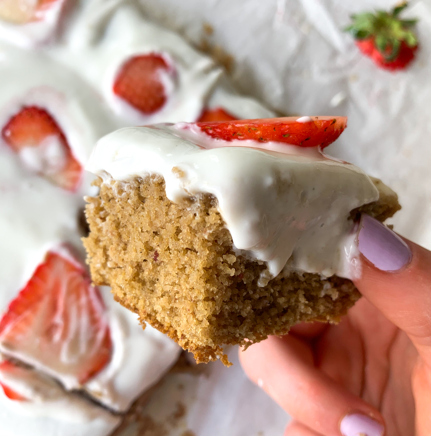 Gluten Free Strawberry Snack Cake - Naturally Being Nat