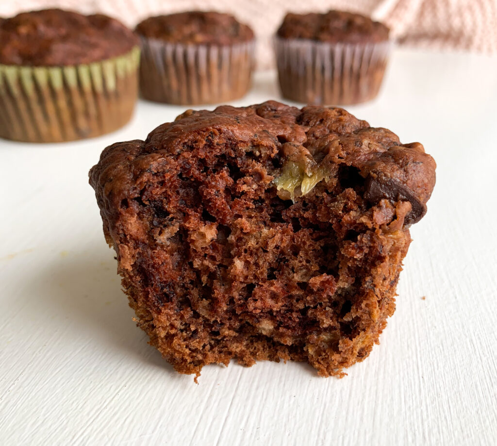 vegan chocolate banana muffins