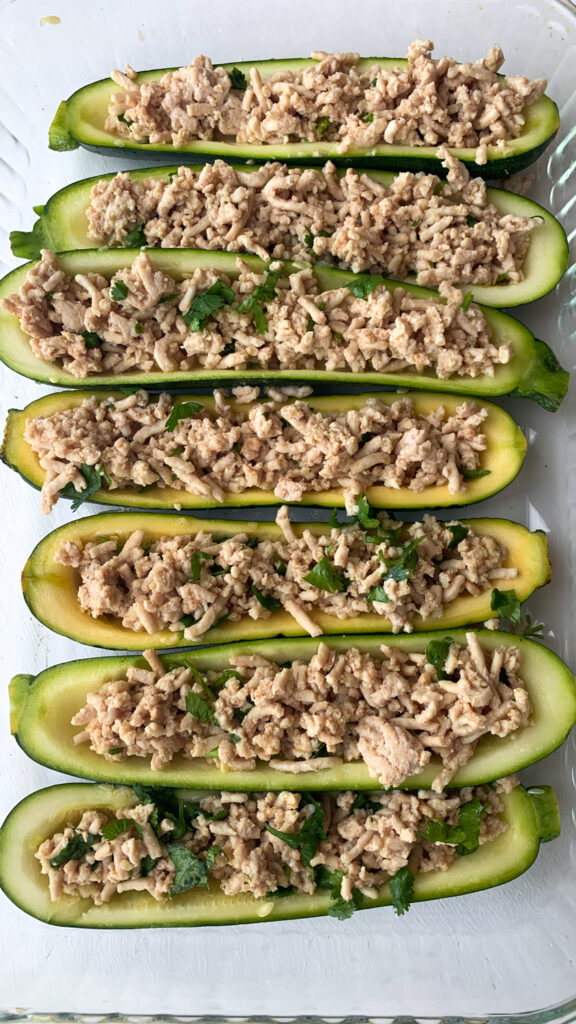 cilantro lime chicken zucchini boats